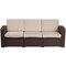 Merrick Lane Malmok Outdoor Furniture Resin Sofa Faux Rattan Wicker Pattern Patio 3-Seat Sofa With All-Weather Cushions